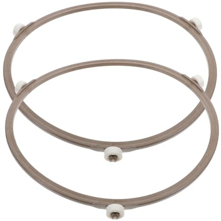 HOLIDYOYO Microwave Turntable Ring Rotating Roller Support Ring 18.9cm Round Oven Tray 2pcs Set White Microwave Oven Tray Circle Replacement