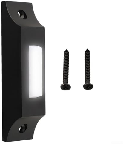 Pulsante per campanello illuminato con telaio in metallo e montaggio a parete che fornisce funzionalità affidabile per porte esterne