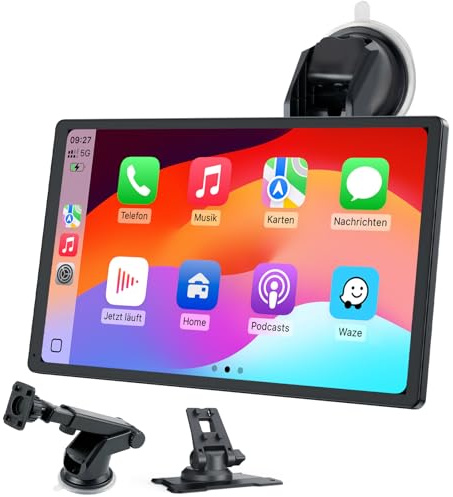 Foxpark 9.26 Zoll CarPlay Display mit IPS Touchscreen, kabellosem Apple CarPlay und Android Auto, Bluetooth 5.0, Mirror Link, FM und AUX, schnelle Plug and Play Installation für ältere Fahrzeuge