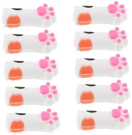 GANAZONO 10 Fundas Protectoras de Silicona para Tijeras y Herramientas de Manicura Forma de Pata de Gato, Antideslizantes y Fáciles de Limpiar para Rutina de Cuidado de Uñas