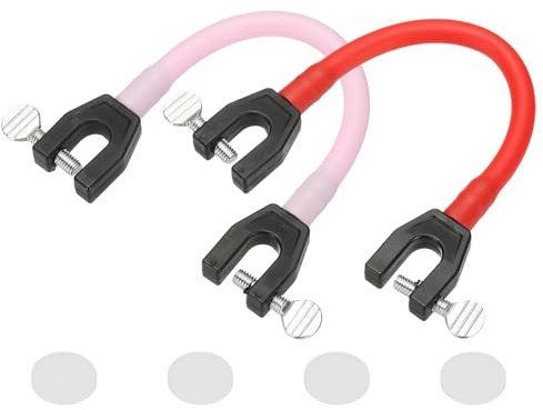 YELARXI Ski Tip Connector, Snowboard Clip Ski Training Aid Basic Turning Portable Durable Holder Skiing Accessories- Fitting for (Beginners Skiing Training/Speed Control) 2 Pcs & Pink/Blue