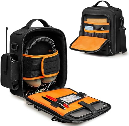 Damero Sac pour Casque de Pilote | Sac de vol avec Poignée Supérieure et Bandoulière Amovible, Sac de Rangement Pratique pour Casque d'Aviation