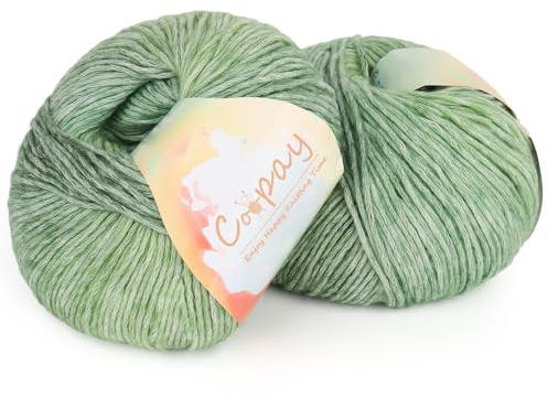 Coopay Farbverlaufsgarn, 200g Farbverlauf Wolle zum Häkeln, Mehrfarbiges Gradient Häkelgarn, Super Weich Farbverlaufswolle Häkelgarn, Schön Wolle zum Stricken Pullover Decke Schal - Grün