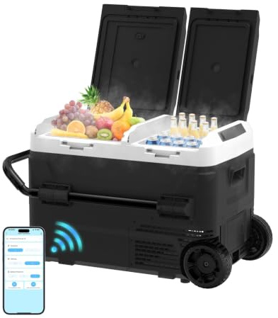 AS 40L Kompressor Kühlbox Dual Zone 12V/24V/230V mit Rollen,-20°C