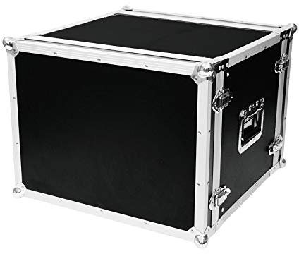 Roadinger Effektrack CO DD, 8 HE, 38cm tief für 483-mm-Steuer- und -Effektgeräte (19) | 2 abnehmbare Deckel | Eingebaute Rackschienen | 8 Schnappschlösser mit Ösen zum Absperren