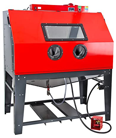 Sandstrahlkabine Sandstrahlgerät Sandstrahler sandstrahlen reinigen 1200 Liter / 1300 Watt / 400 bis 700 Liter/min 15-25 cfm / 3,4 bis 5,5 bar 40 - 80 psi