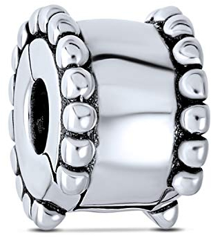 Bling Jewelry Kantenabstandshalter Stopper Abstandshalter Perle Charm Für Frauen Teenager .925 Sterling Silber Schnappverschluss Passt Europäisches Armband