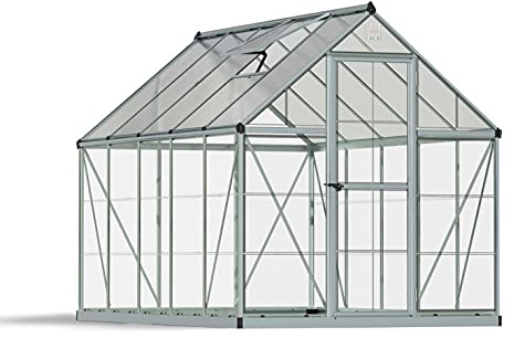Canopia by Palram Serre de Jardin Hybrid 5.7m² (Argent) Cadre en Aluminium, Panneaux en Polycarbonate, Résistant aux UV