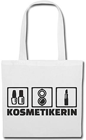 Reifen-Markt Tasche Umhängetasche KOSMETIKERIN - KOSMETIKSTUDIO - PERMANENT MAKE-UP - NAGELDESIGN - FUßPFLEGE Einkaufstasche Schulbeutel Turnbeutel in Weiß