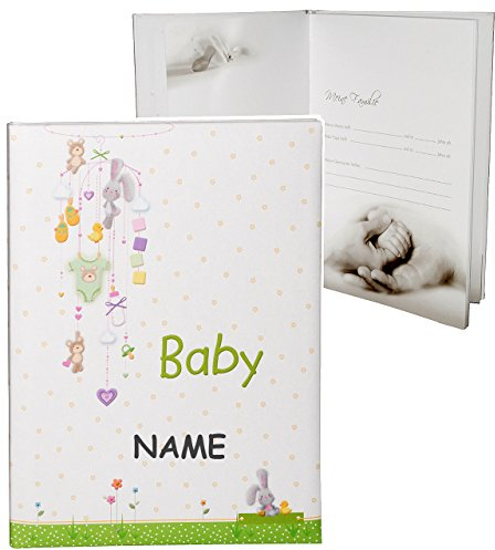 alles-meine.de GmbH Babytagebuch - Baby - Tiere - incl. Namen - Gebunden zum Einkleben & Eintragen - groß - Fotobuch/Fotoalbum/Babyalbum/Album - Kinder Babys/für Mädchen ..
