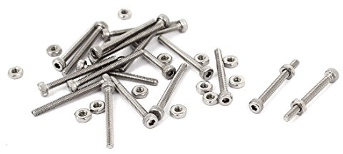 sourcing map Zylinderkopfschrauben M2 x 22mm 20 Stück | Innensechskantschraube Rändelschrauben Schrauben Muttern Set Maschinenschrauben Edelstahl Gewindeschrauben