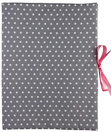 bettina bruder - Sammelmappe DIN A3 - innen 30 Sichthüllen - Kleine Sterne grau weiß rosa