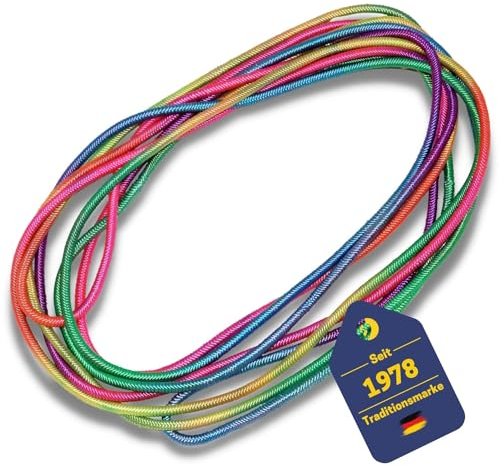 Best Sporting Gummitwist Kinder I Springseil Kinder Outdoor I Hüpfband für Kinder I 500 cm langes Gummiband I Outdoor Spiele für Kinder I Hüpfseil regenbogenfarben I Gummiband Sport für Kinder