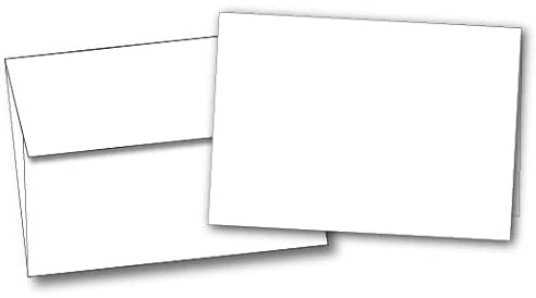 Heavyweight Small Blank Note Cards with Envelopes for Card Making - 20 Cards and Envelopes Set - Bright White Card Stock
