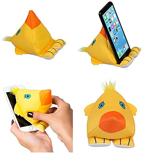 Plusheez Handyhalter 2-in-1-Telefonständer mit Mikrofasertuch Bildschirmreiniger Universeller Telefonständer für Kinder, Kinder und Erwachsene Kompatibel mit eReader/Kindle/Smartphone/kleinem Tablet | Maschinenwaschbarer Sitzsack-Telefonzubehör mit Mikrofasertuch und abgewinkeltem Design für Mobiltelefone