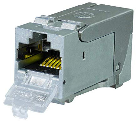 AIXONTEC 6 Stück Cat.6A Klasse EA Keystone Jack RJ45 Modul Buchse 500 MHz 10Gbit vollgeschirmt werkzeuglose Montagen toolless RJ-45 Adapter Cat.7 Verlegekabel KAT 7 installationskabel bis 9,0mm
