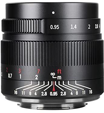 7artisans Kompaktes Kameraobjektiv 35mm, f/0,95 große Blende, APS-C für spiegellose Kameras mit M4/3, MFT-Anschluss, für Panasonic GF1,GF2,GF3,GF5,GF6,GF7,GF8,GF9