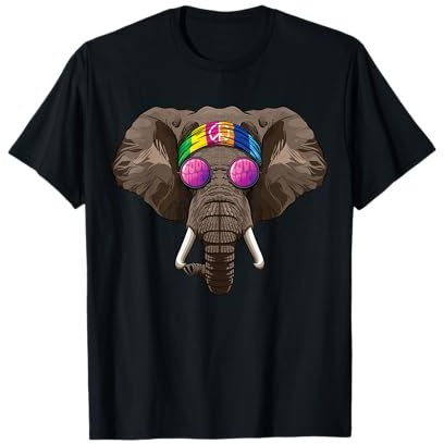 Hippie Elefant Liebe Friedenszeichen 70er Jahre Hippie Tier T-Shirt