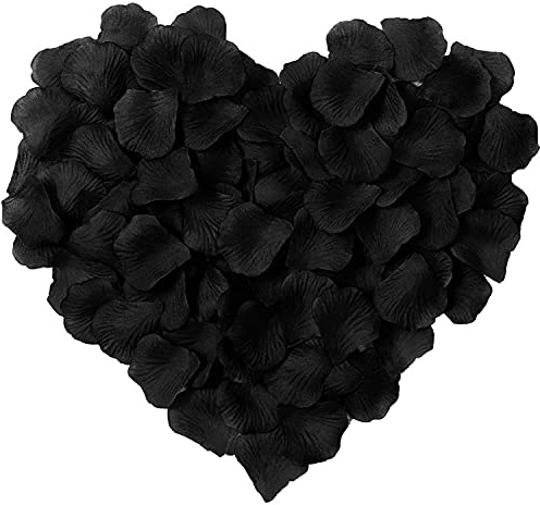 huaao 3000pcs Romantische Rosenblätter Hochzeit Dekoration Romantische für Valentinstag Verlobung Geburtstag Jahrestag, Schwarz