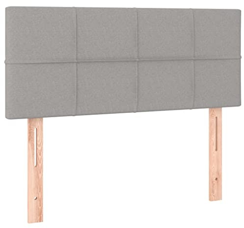 vidaXL Kopfteil, Bettkopfteil mit Holzbeinen, Höhenverstellbar Polsterkopfteil für Bett, Betthaupt Bettzubehör Schlafzimmer, Hellgrau 90x5x78/88cm Stoff