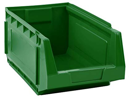 Set 7 contenitori in PEHD a bocca di lupo L 212 x H 165 x P 345 - Verde