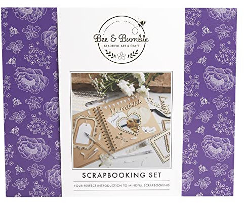 Bee & Bumble Set di album per scrapbooking, perfetto per matrimoni, nascite, demolire autografi, conservare foto, ricordi e molto altro ancora, la carta può essere decorata con decorazioni e nastro