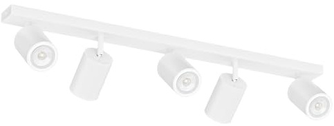 Klighten Deckenstrahler 5 Flammig GU10, 69 cm, Weiß, Ohne Leuchtmittel | Aluminium + Eisen, Deckenspots Schwenkbar, Deckenlampe Strahler, für Küche Schlafzimmer Flur, Leuchtmittel austauschbar