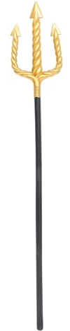 Gatuida Halloween Trident Prop: Gold Trident Plastic Devil Toy Prop King Neptune for Cosplay Party Favors Halloween Performance Costume Accessory