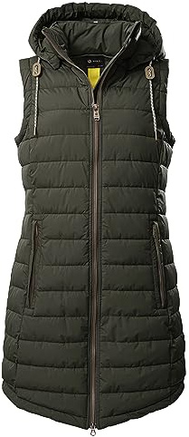 G.I.G.A. DX funktionell väst för kvinnor i dunutseende med dragkedja huva GS 166 WMN QLTD VST, oliv, 44, 39341-000, Grön, 44