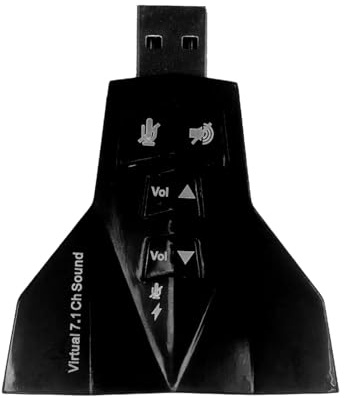 A2ZWORLD Scheda Audio USB2.0 con Doppio Ingresso Jack 3.5mm per Cuffie e Microfono, Regolabile, con 7.1 Audio Surround, Compatibilità Universale