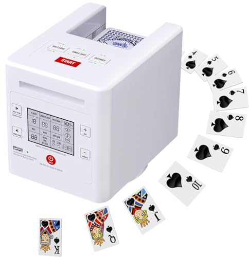 Upgrade des automatischen Kartenhändlers, um 360° drehbarer,wiederaufladbarer Kartenhändler mit OLED-Display,universeller Kartenhändler mit 4 Decks,bis zu 12 Spieler,UNO,Blackjack,Texas Hold'em