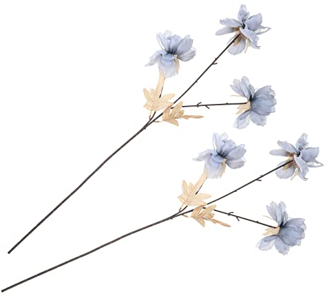 Künstliche Schneeblumen Hochzeit Weg Dekoration 2 Stück Blau Kunststoff