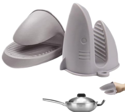 Yianyal Maniques en silicone | Gants de cuisine en silicone en forme de requin résistant à la chaleur, de cuisine pour four à vapeur, pince antidérapante pour bol et accessoires de barbecue