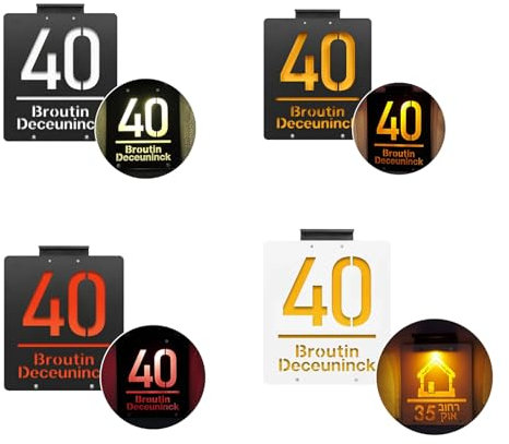 Personalisierte Hausnummer für draußen, solarbeleuchtete Hausnummern für draußen, personalisiertes Solar-Adressschild, beleuchtete Hausnummern für den Außenbereich (28 x 24 cm)