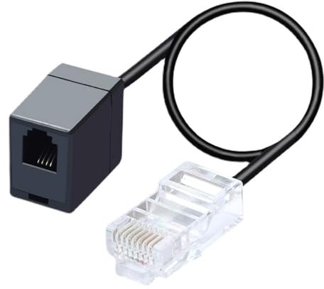 PLCPDM RJ45 To RJ11 Converter Adapter Cable Connector Ethernet To Phone Line Connector RJ45 8P8C Male To RJ11 6P6C Female Cord