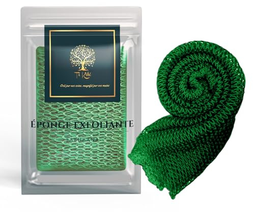 African net sponge XL, exfoliante corporal, esponja baño, Red de ducha africana Djampe, lufa de ducha africana, guante de baño exfoliante (VERDE BOSQUE)