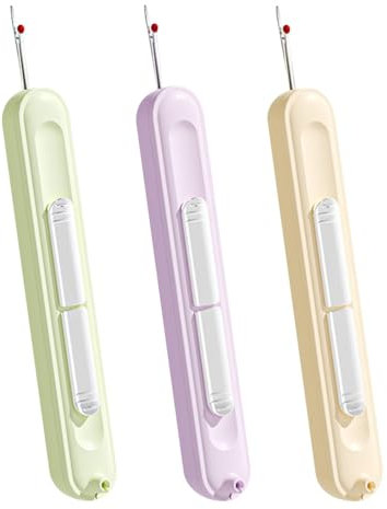 Enfile-Aiguille et Découseur 2 en 1, 3 Pcs Retire-Fils et Découd-Vite Multifonctionnel de Couture Manuel, Accessoire de Couture Pratique