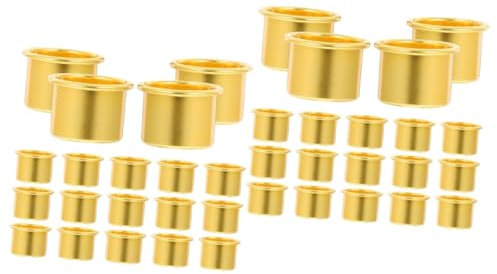 Alipis 2 Sätze Kerzen Becher Kerzenhalter Tropfenfänger Für Kerzen Gewächshaus Laterne Coffee Table Decor Dekoration Weihnachten Kerzenhalter Für DIY Aluminiumbecher Golden 30 Stück * 2