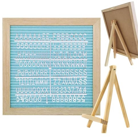 Tablero de letras de madera, tablero de letras con stand,Tablón de mensajes de madera - Signo de letra cuadrada estable, decoración de para casa, trabajo, día de la madre, cumpleaños