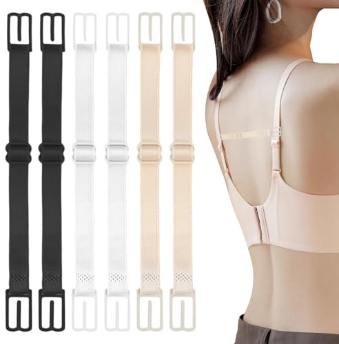 6-Stück Bustier BH TräGer ClipDamen BH TräGer Rutschen,Bra BH TräGer Halter BüGel BüGelloser VerläNgerung Durchsichtige BH TräGern,Mit rutschfeste Verstellbarer BH-TräGer TräGerhalter Elastischer