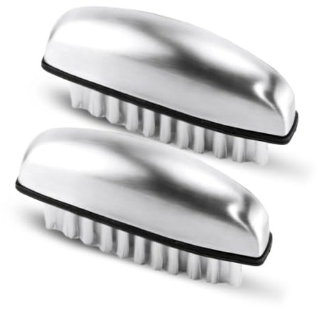 2 Pièces Brosse à Ongles, Brosses à Ongles en Acier Inoxydable, Brosses de Lavage à la Main, Brosse à Ongles pour Les Mains à Poils Durs pour Nettoyer Salle de Bain et Cuisine