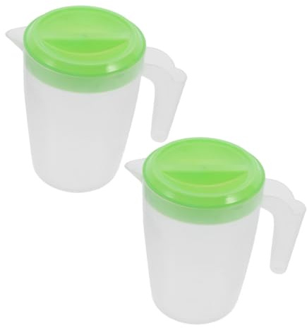 Holibanna 2stücke Kunststoff Trinkkanne Mit Auslaufsicherem Deckel Frischhaltend Getränke Karaffe Saftbehälter Für Milch Wasser Tee Küchengebrauch