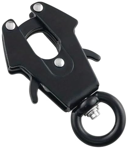 Karabiner Hundeleine, Hundhalsband Schnellverschluss, Karabinerhaken, Frosch Clip, Schnellverschluss Schnalle, Verschluss Schwarz (2cm, Rundes Ende)