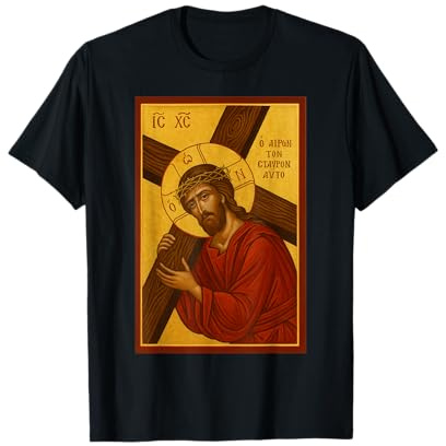 Jesus Christus trägt das Kreuz - christliche orthodoxe Ikone T-Shirt