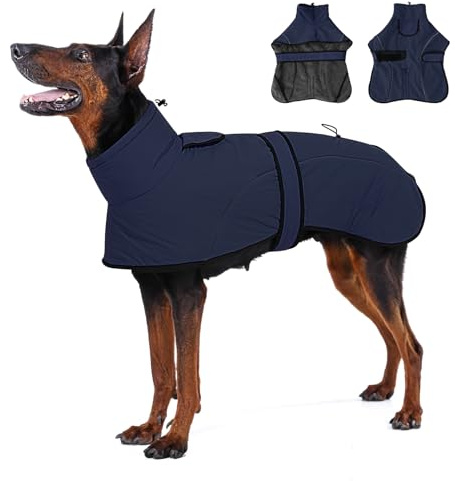 Dotoner Abrigo Perro Impermeable Invierno Chaqueta con Abertura para Arnés Reflectante Cálido Cortavientos Forro Abrigo Perro Pequeño Mediano Grandes Chaqueta Dog Coat