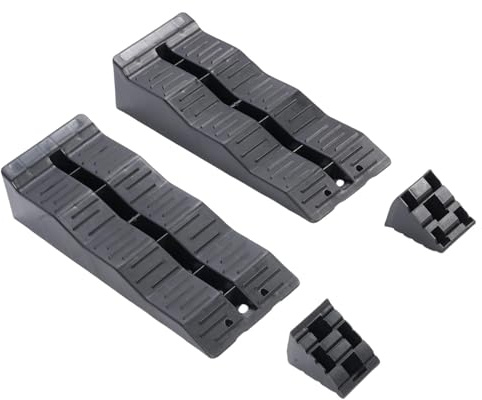 Xiuganpo RV Leveling Ramps, 11000LBScamper or Trailer Leveler or Wheel Chocks for Stabilizing Uneven Ground and Parking, Achieve Accurate Leveling, HDPE Material (Without Bag)