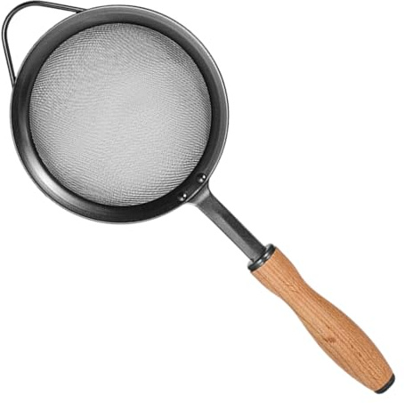 Scolapasta a maglia fine, cucchiaino filtro olio, manico isolato, utensile da cucina, colino, filtro setaccio per setacciare, risciacquare, farina, riso, pasta