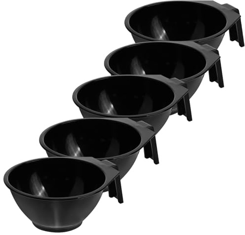Hemobllo 5 pièces Lot de Bols à Teinture Cheveux Plastique Robuste Bol Mélangeur DIY pour Salon et Usage Domestique Léger et Portable pour Coloration et Soins Capillaires