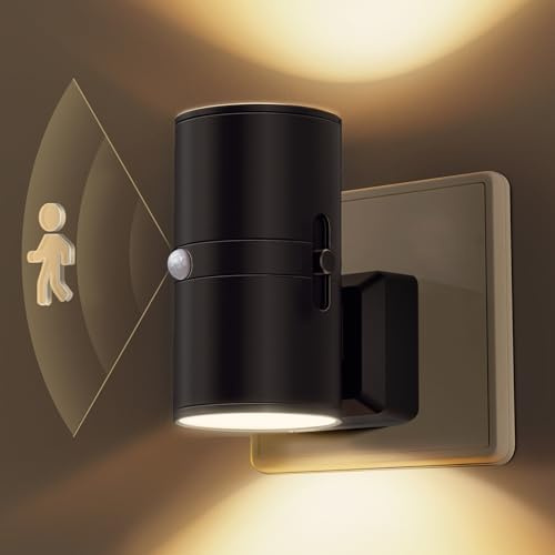 LOHAS-LED Nachtlicht mit Bewegungsmelder,2 Stück,Warmweiß 3000K | Nachtlicht Steckdose,Einstellbare Helligkeit 0-100LM, Steckdosenlicht Innen für Flur Schlafzimmer Treppenaufgang