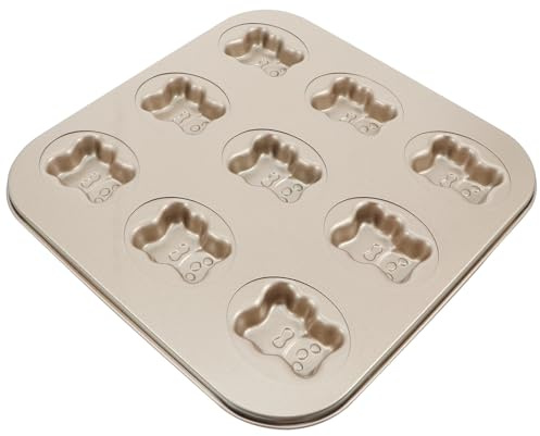 IMIKEYA Molde para Galletas de Acero al Carbono Molde Creativo de Cavidades con Diseño de Osito Antiadherente y Flexible para Hornear y Decorar Pasteles y Chocolates